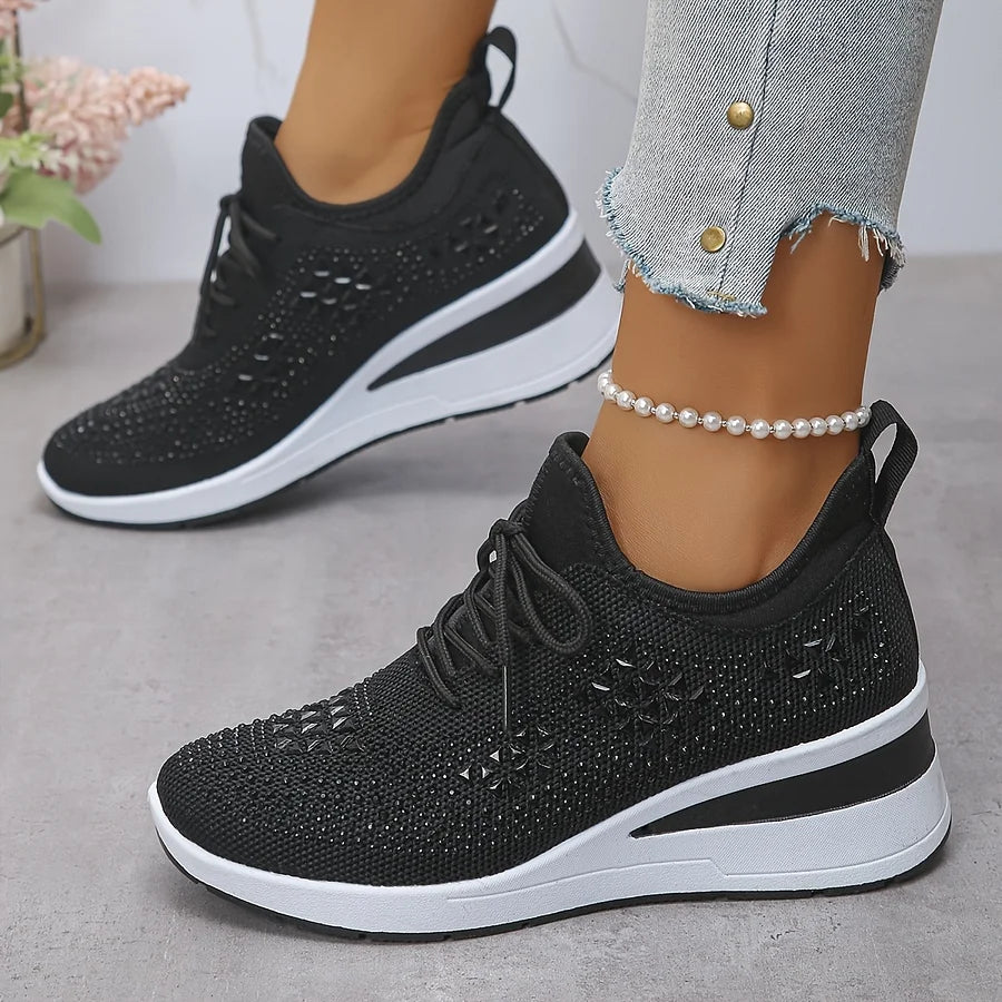 Mira / Lekkie sneakers z kryształkami