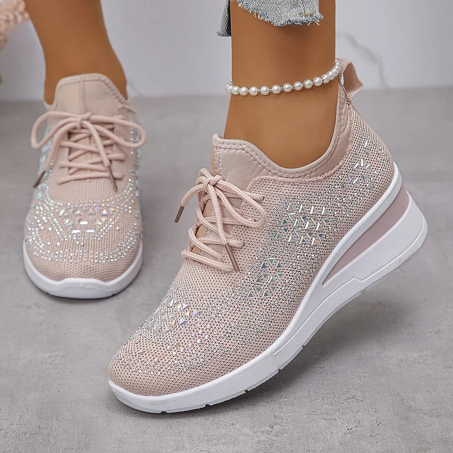 Mira / Lekkie sneakers z kryształkami
